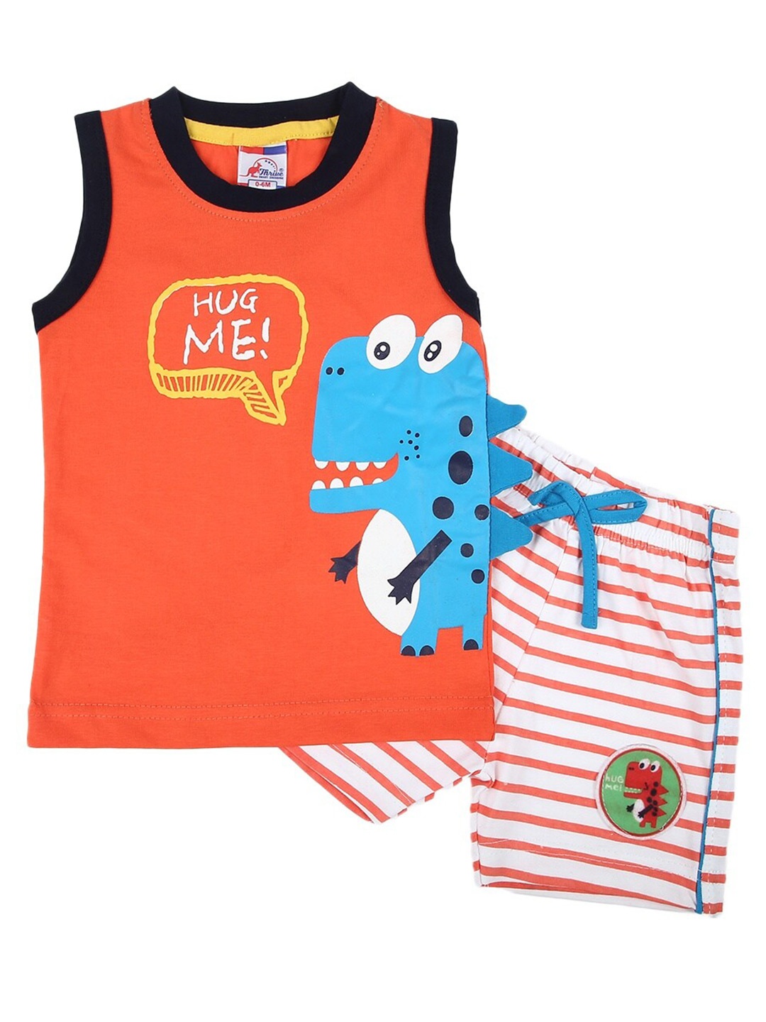 

V-Mart Infant Graphic Printed T-Shirt With Shorts, Orange