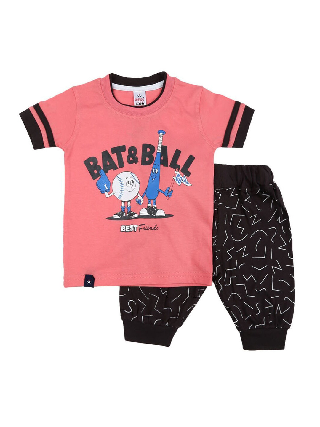 

V-Mart Infant Graphic Printed Pure Cotton T-shirt with Trousers, Pink