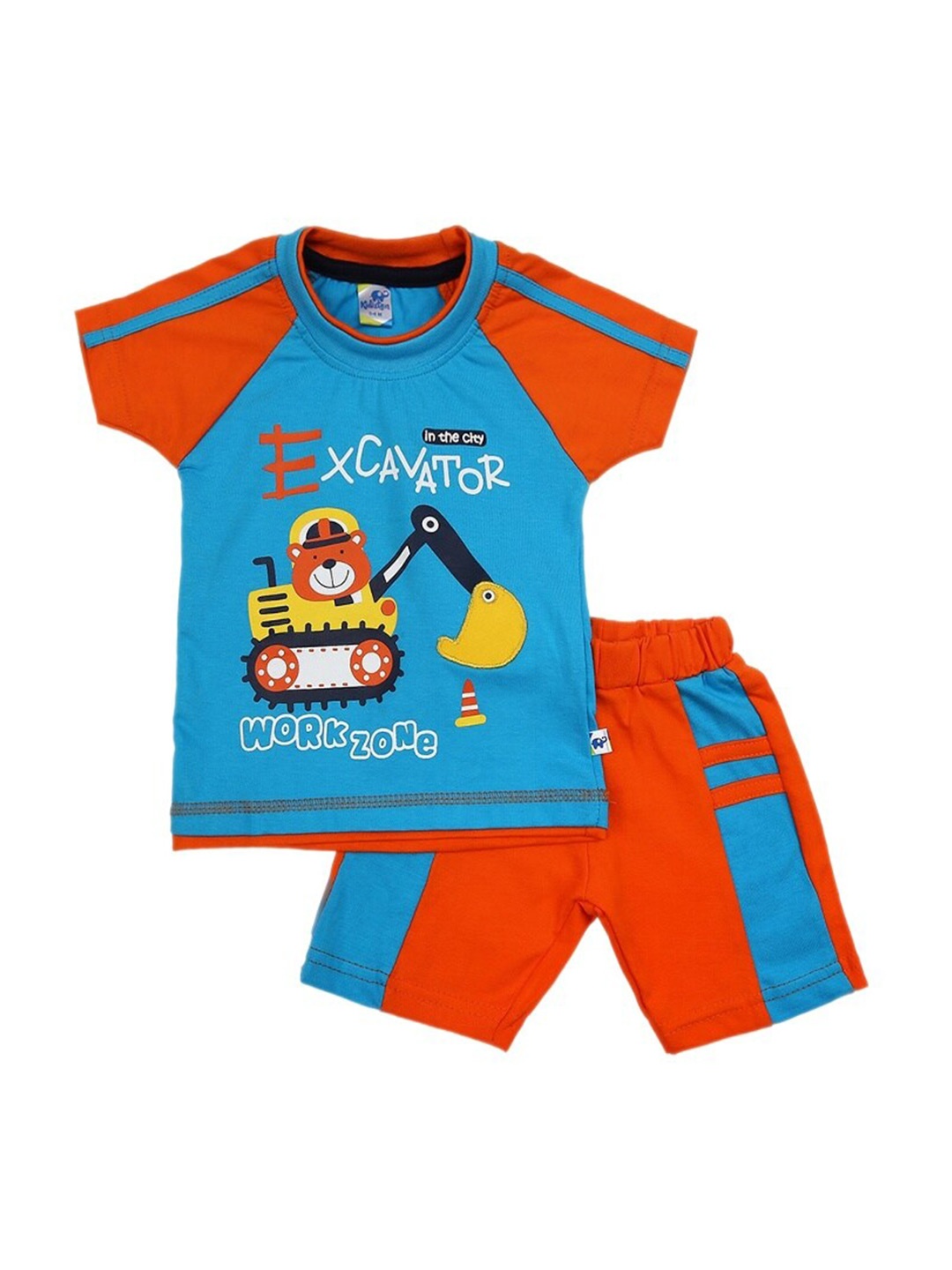 

V-Mart Infant Printed Pure Cotton T-shirt with Shorts, Blue
