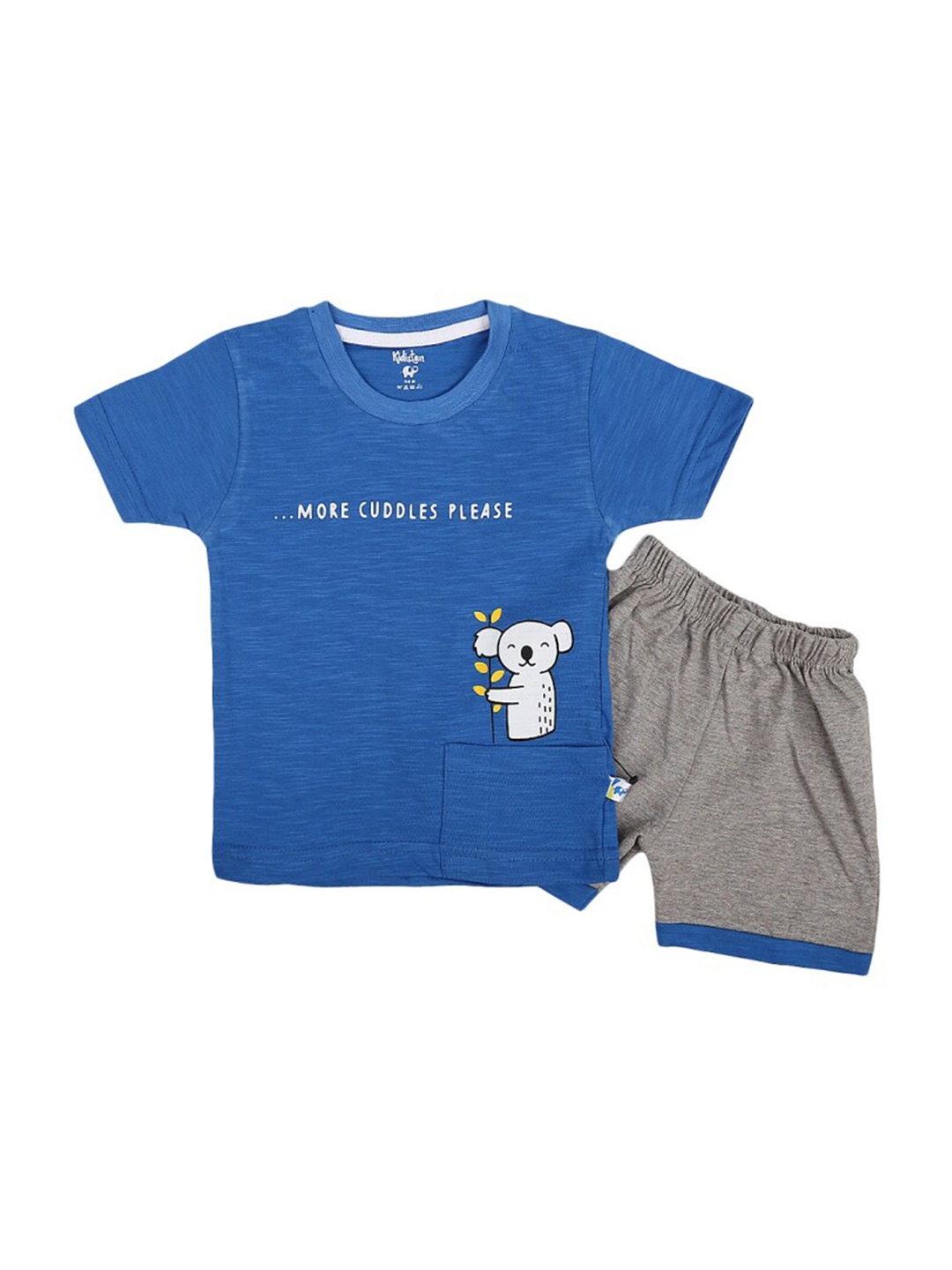 

V-Mart Kids Printed Cotton T-Shirt With Shorts, Blue