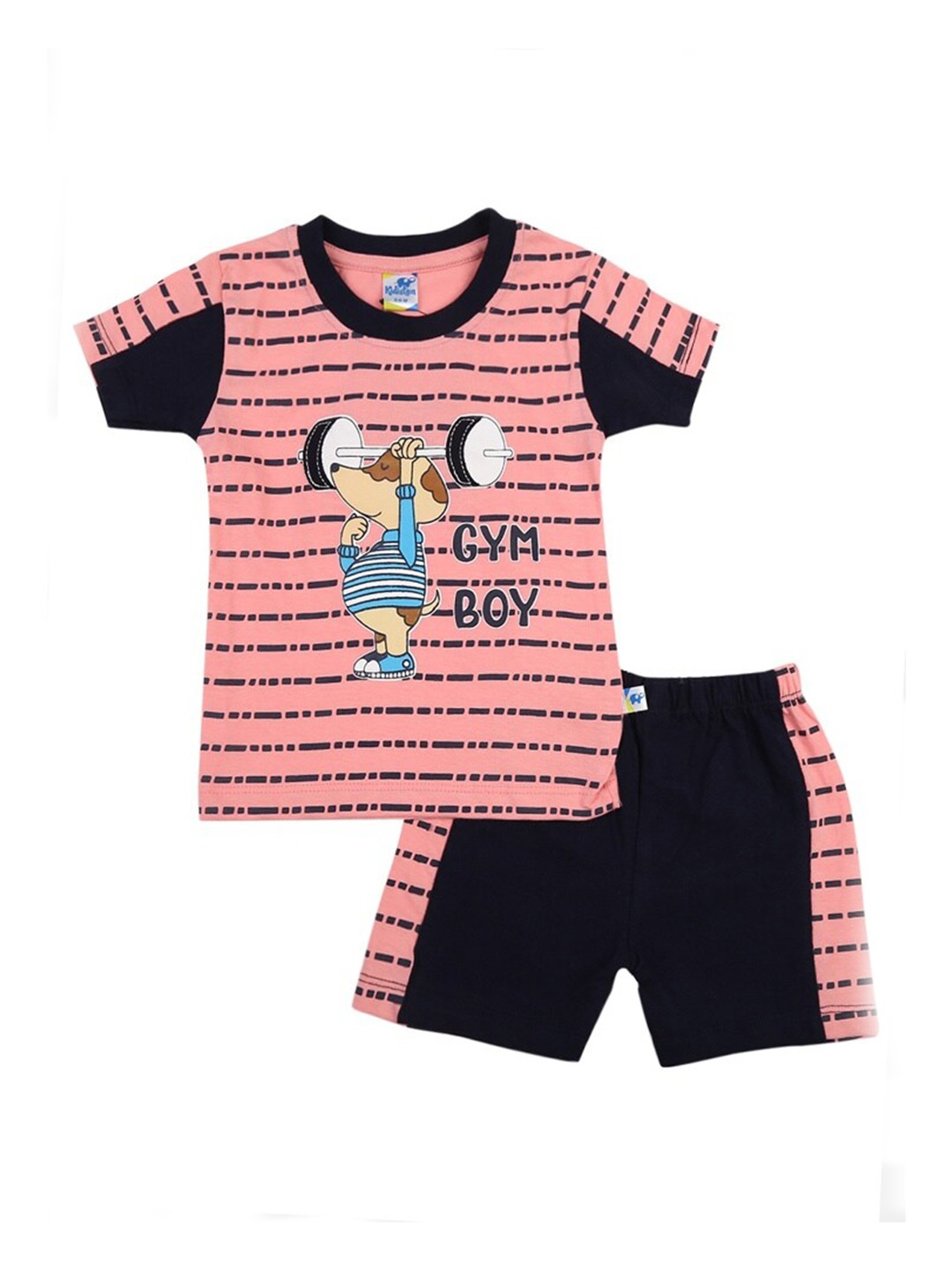 

V-Mart Kids Printed T-Shirt With Shorts, Peach