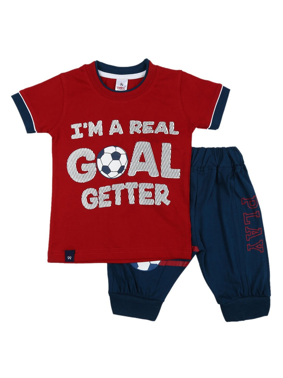 

V-Mart Infants Typography Printed Round Neck Cotton Clothing Set, Maroon