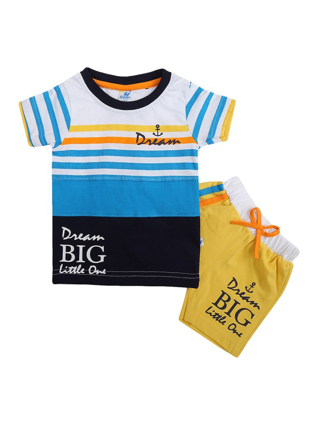 

V-Mart Infants Printed Pure Cotton T-shirt With Shorts, Blue