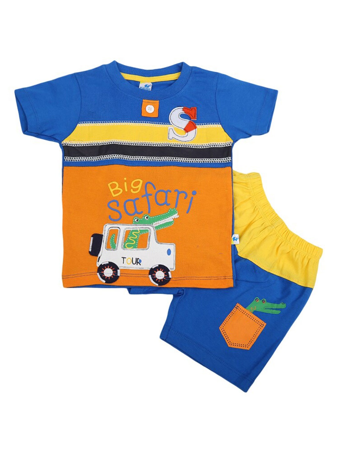 

V-Mart Infants Graphic Printed Round Neck Cotton Clothing Set, Blue