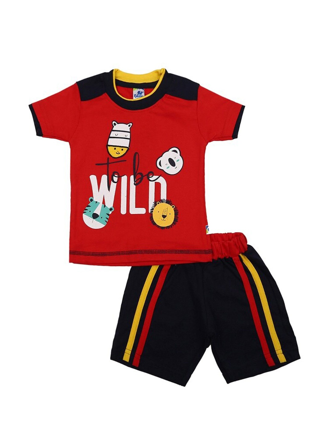 

V-Mart Kids Printed Pure Cotton T-shirt With Shorts, Red