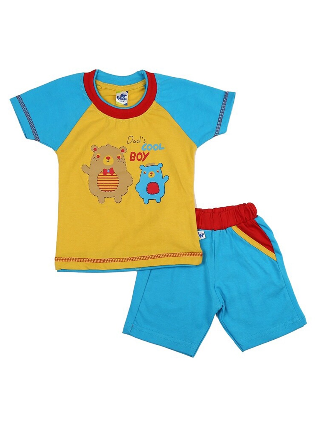 

V-Mart Infant Kids Printed Pure Cotton T-shirt With Shorts, Mustard