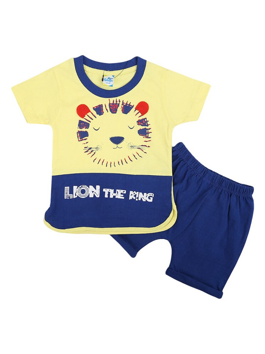 

V-Mart Infant Printed Pure Cotton T-shirt with Shorts, Yellow