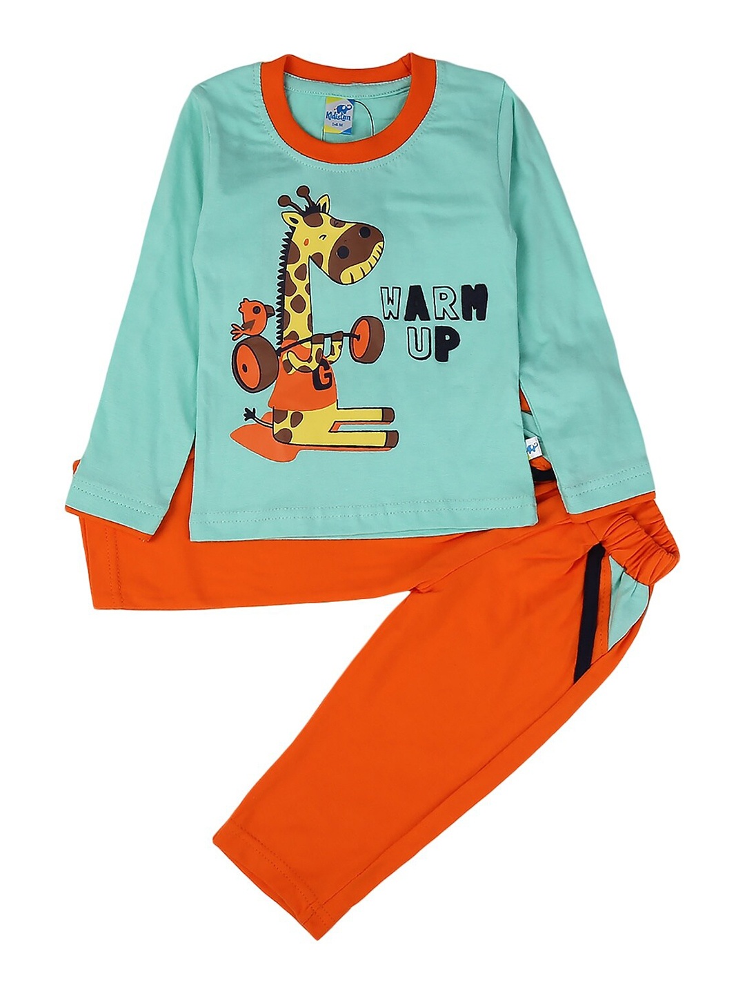

V-Mart Infants Graphic Printed Pure Cotton T-shirt With Trousers, Green