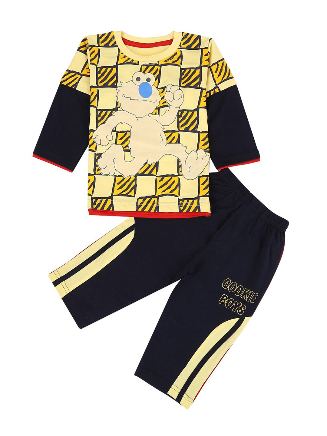 

V-Mart Kids Printed T-shirt with Trousers, Yellow