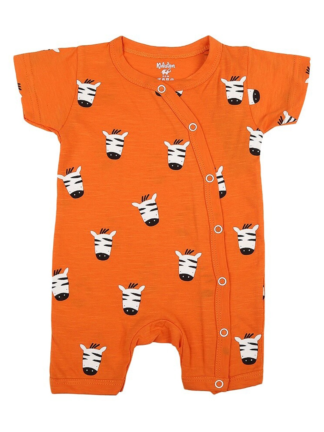 

V-Mart Infant Printed Cotton Romper, Orange