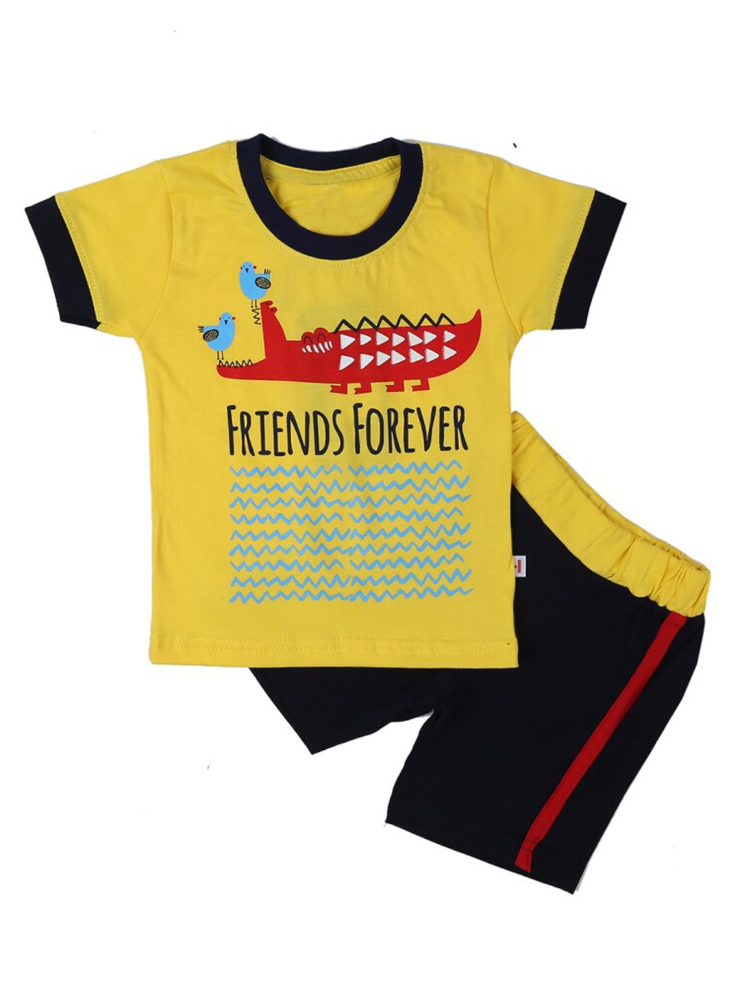 

V-Mart Infants Graphic Printed Round Neck Cotton Clothing Set, Yellow