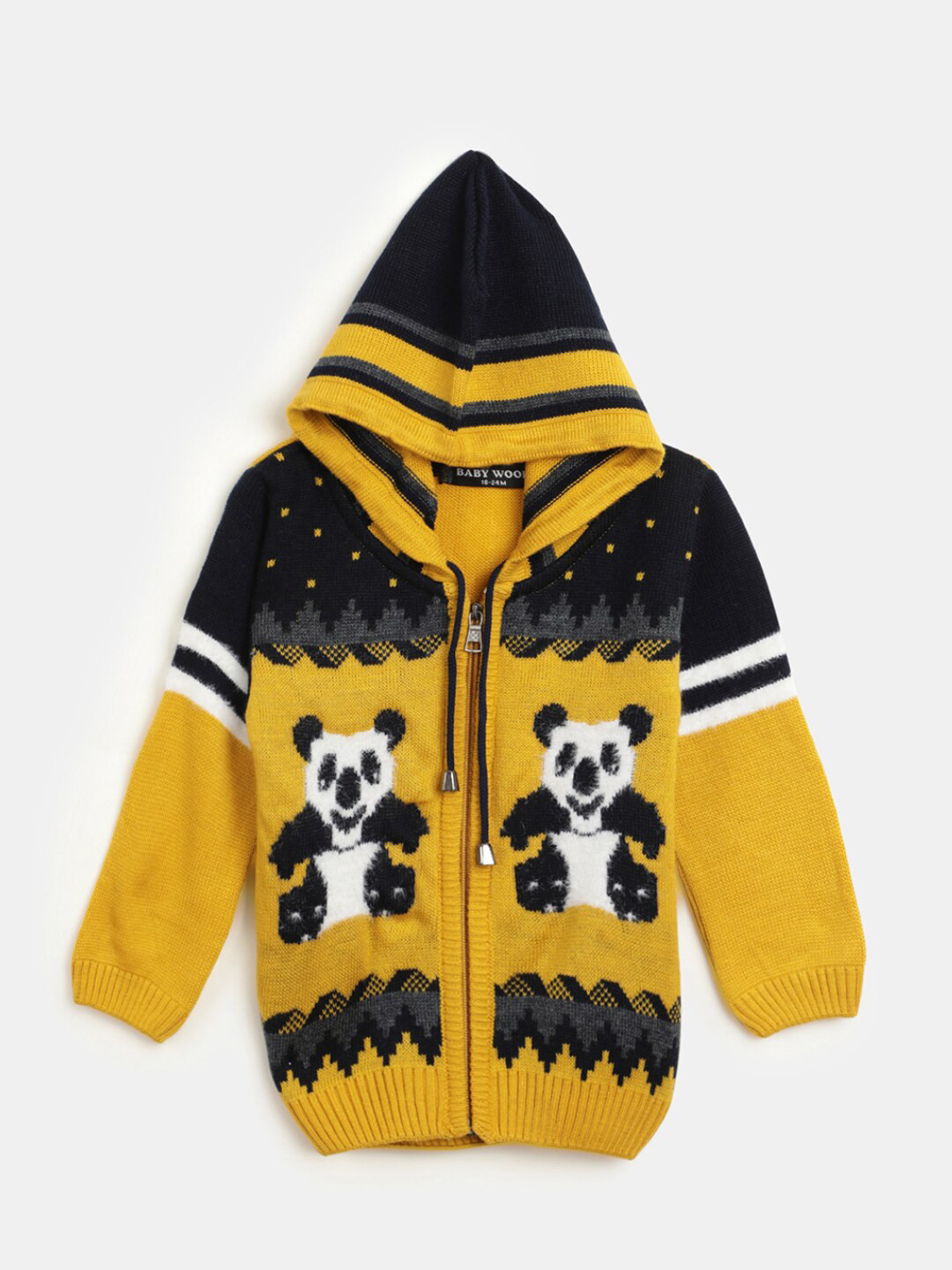 

V-Mart Infants Self Design Cotton Hooded Sweatshirt, Mustard