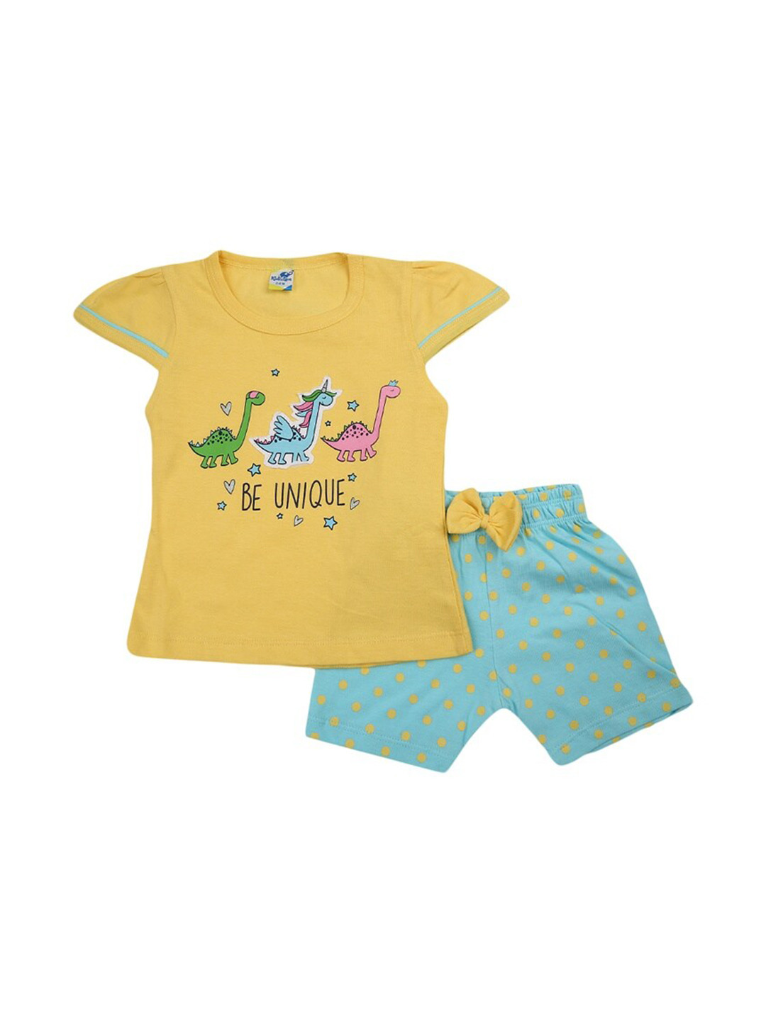 

V-Mart Infant Graphic Printed Top With Shorts, Yellow