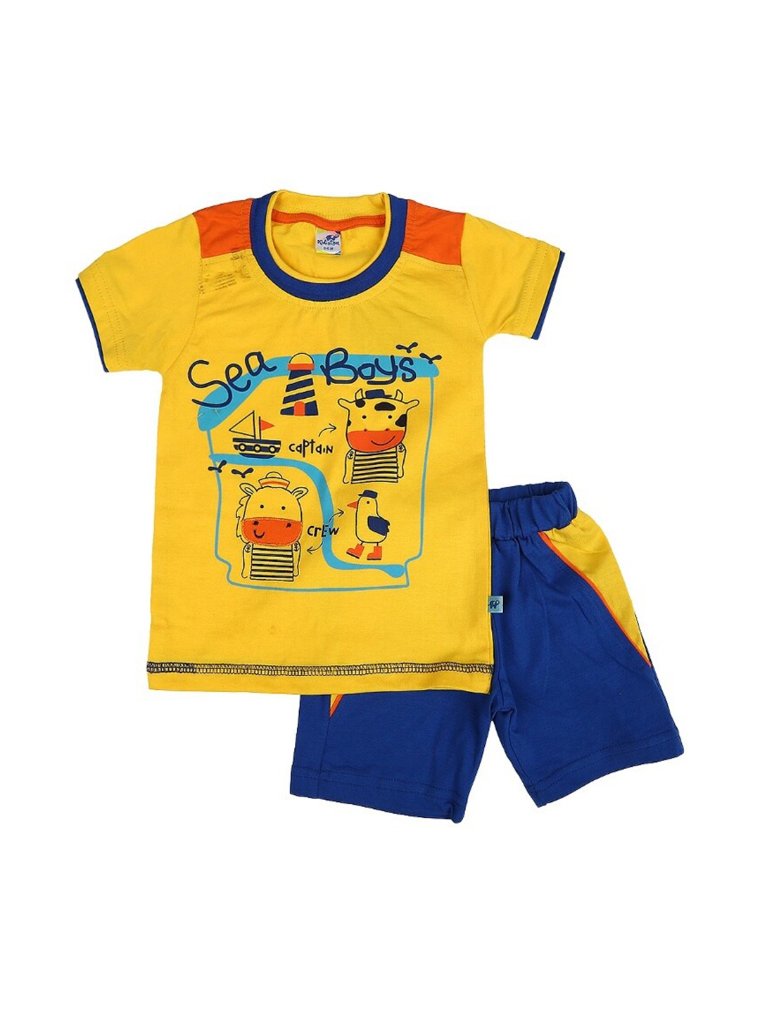 

V-Mart Infant Graphic Printed Pure Cotton T-shirt With Trousers, Yellow