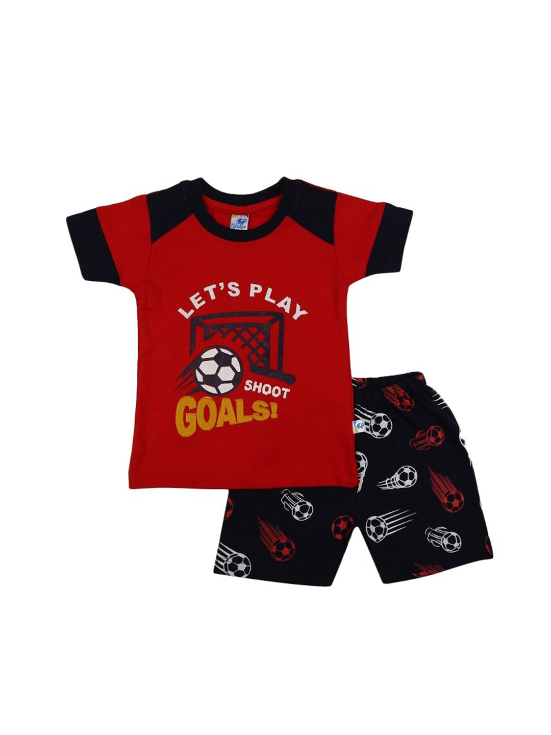 

V-Mart Infants Printed Pure Cotton T-shirt With Shorts, Red