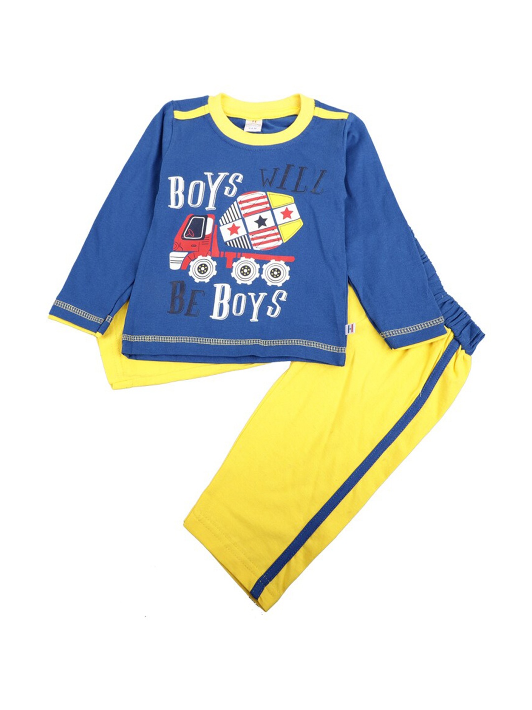 

V-Mart Kids Graphic Printed Pure Cotton T-Shirt With Shorts, Blue