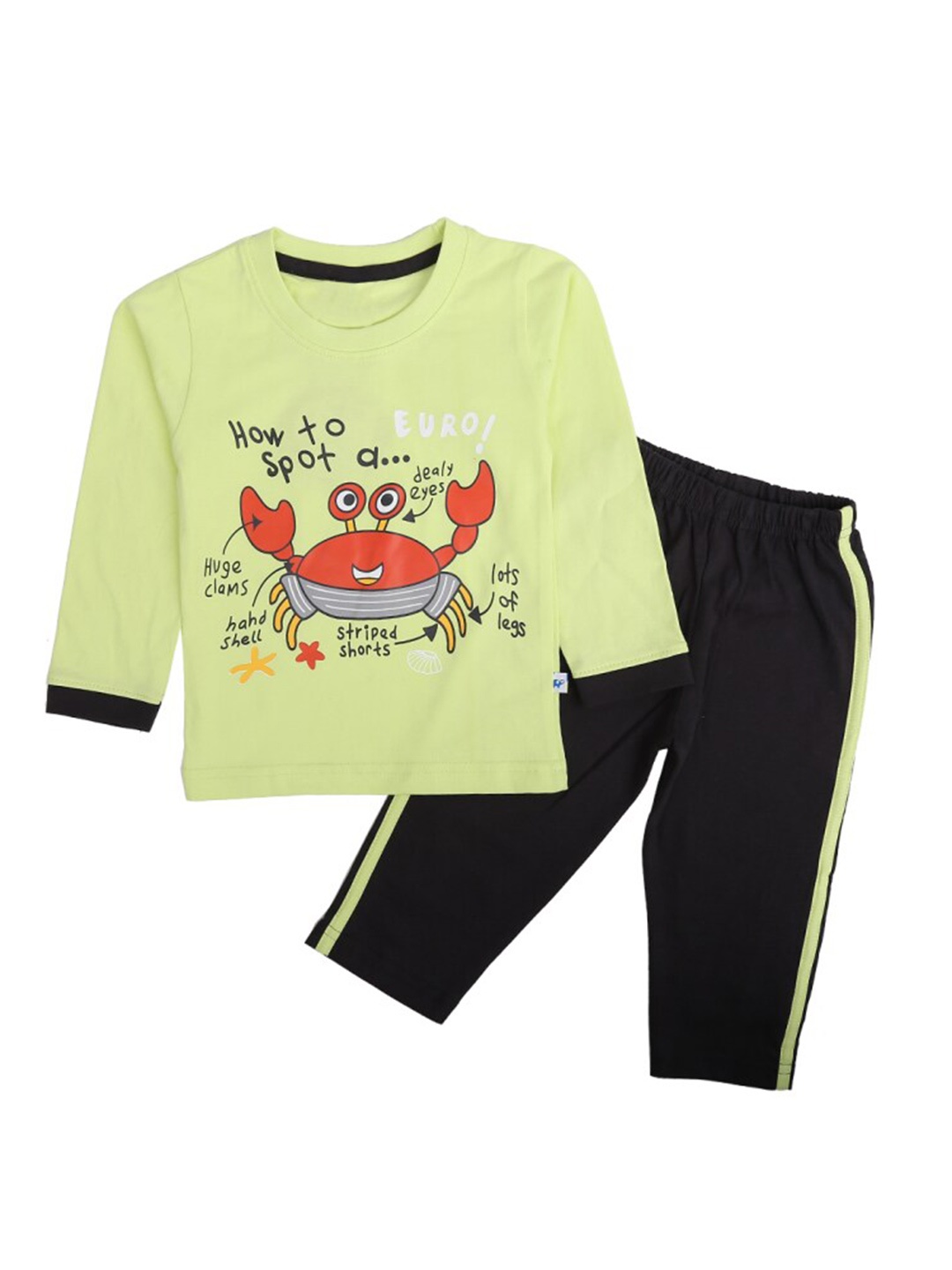 

V-Mart Infants Graphic Printed Pure Cotton T-shirt With Trousers, Green