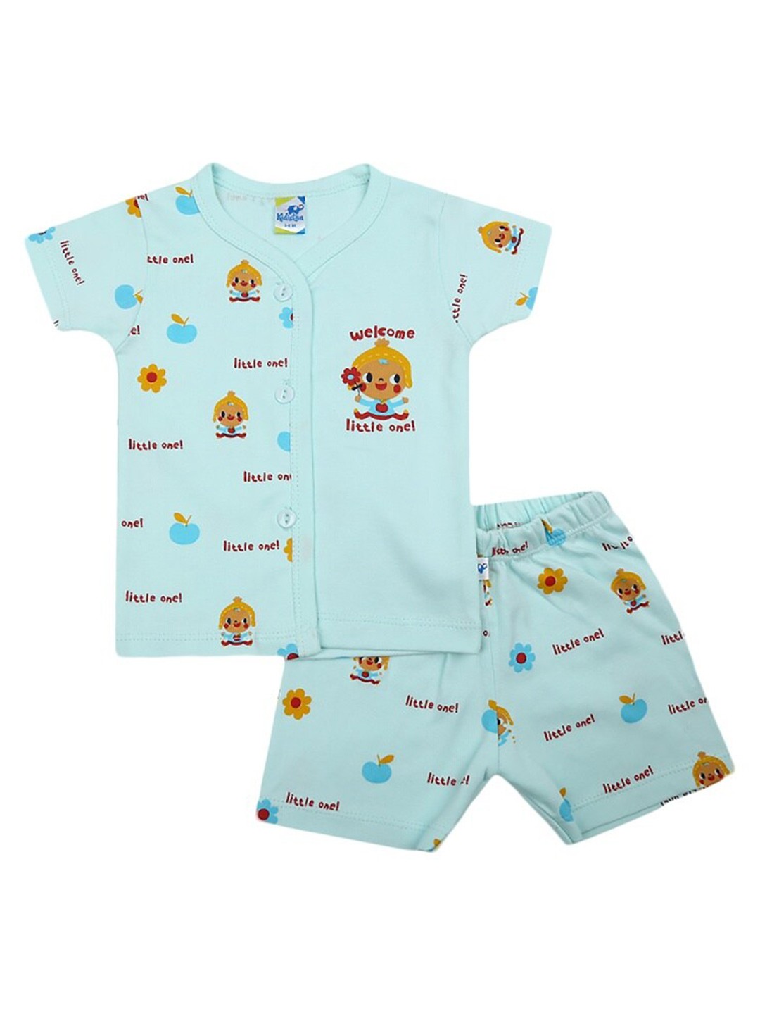 

V-Mart Kids Printed Pure Cotton Shirt with Shorts, Blue