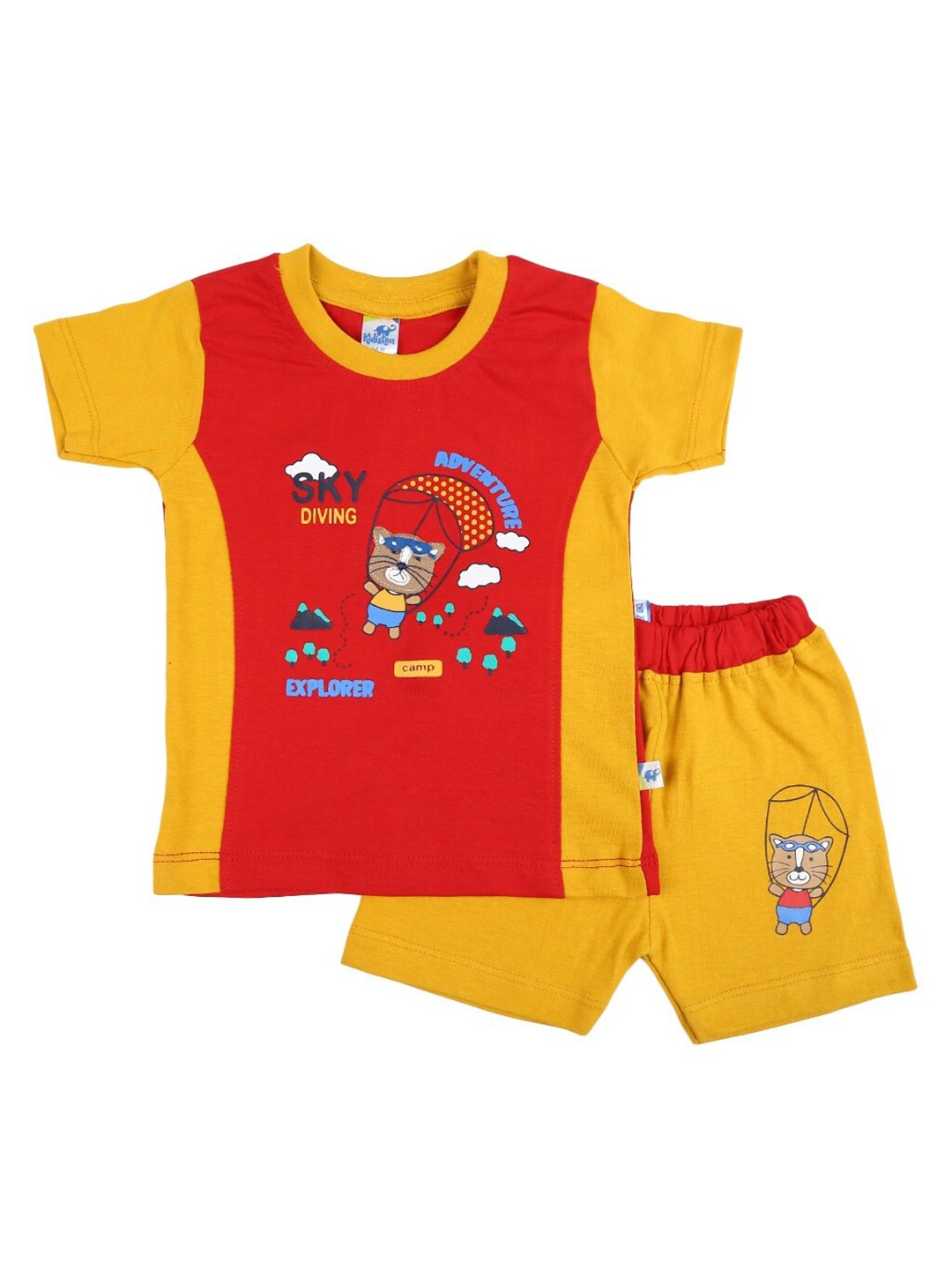 

V-Mart Infant Graphic Printed Pure Cotton T-shirt With Trousers, Red