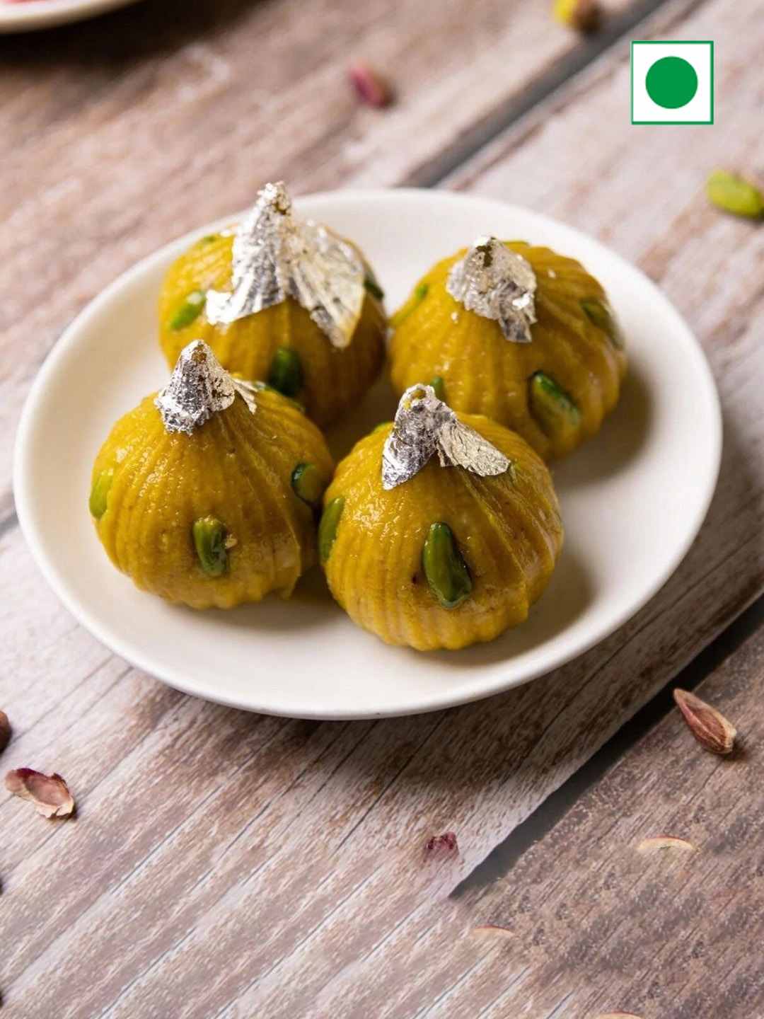 

The Baklava Box Kesar Pista Modak Sweets 500- gms, Blue
