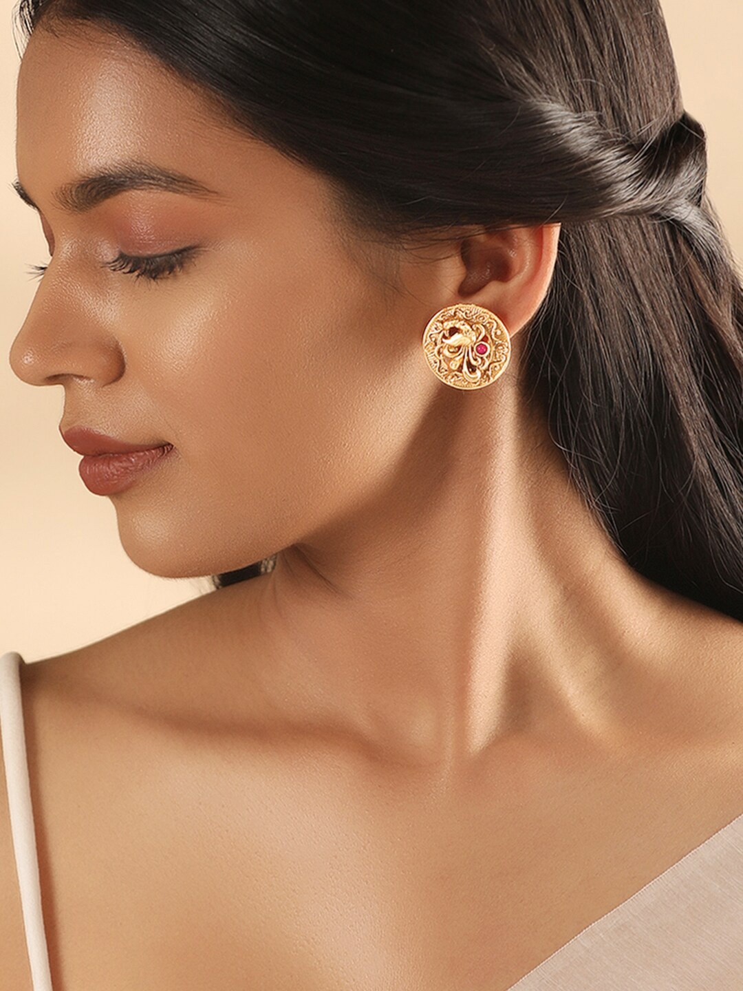 

Rubans Gold-Plated Classic Studs Earrings