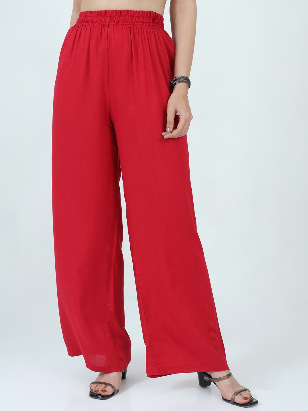 

Bottums Women Wide Leg Palazzos, Red