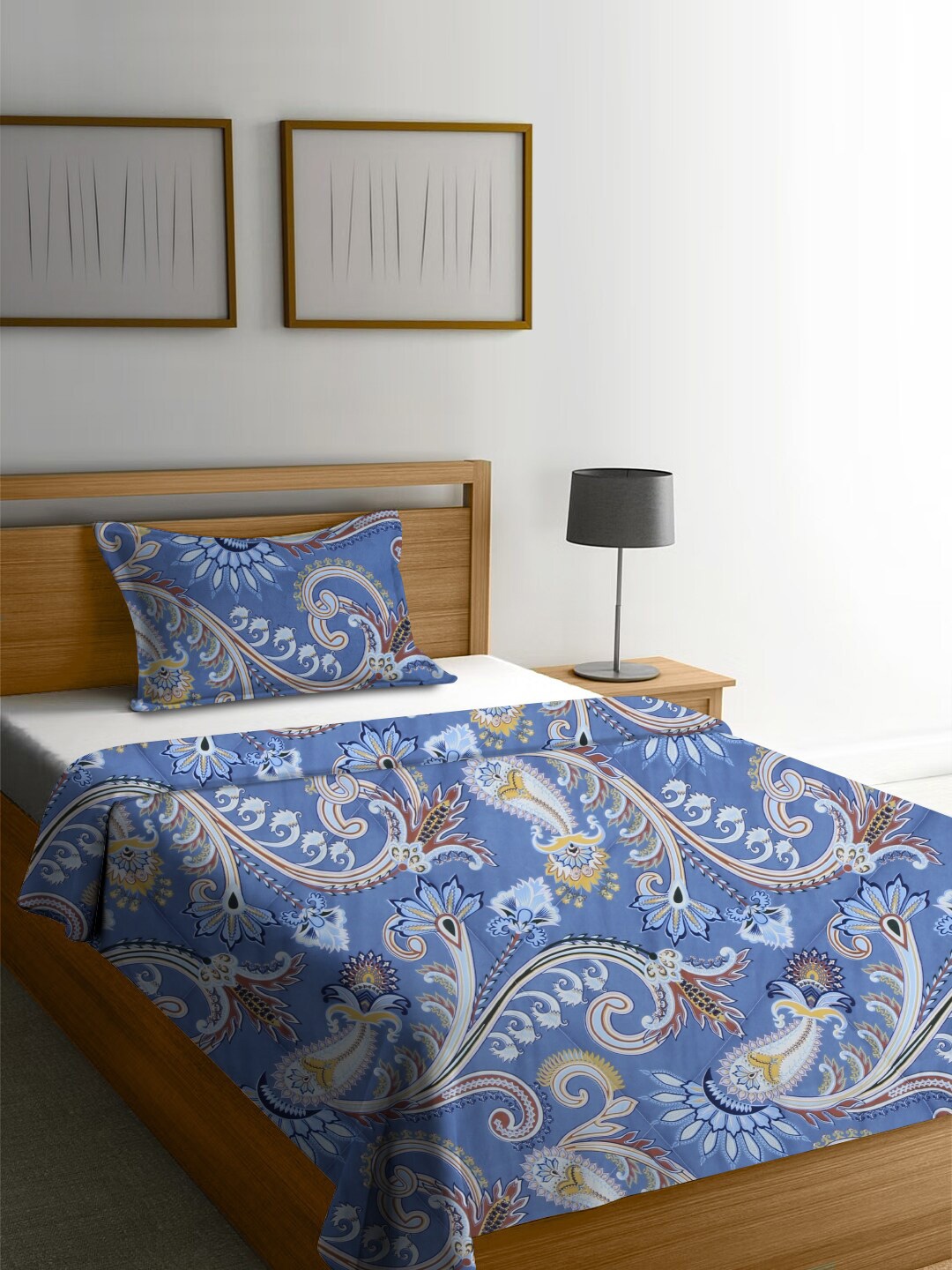 

homewards Blue & Red Ethnic Motifs AC Room 150 GSM Single Bed Comforter