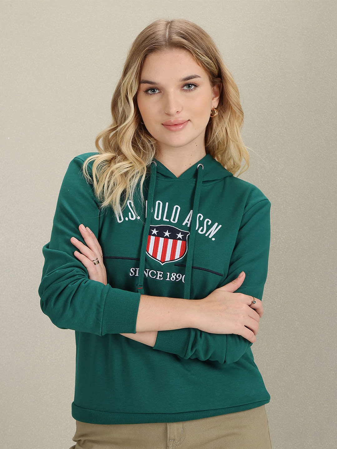 

U.S. Polo Assn. Women Typography Printed Sweatshirt, Green