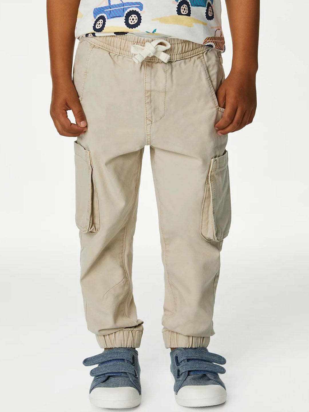 

Marks & Spencer Boys Pure Cotton Mid Rise Cargos, Beige