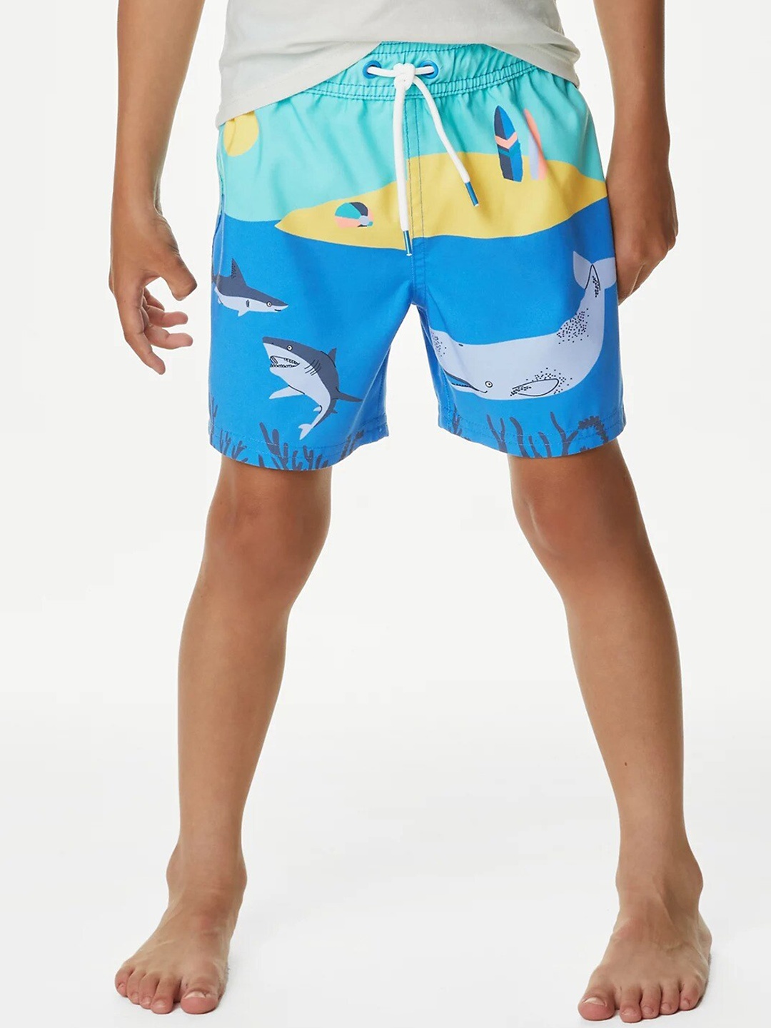 

Marks & Spencer Boys Printed Swim Bottoms, Blue