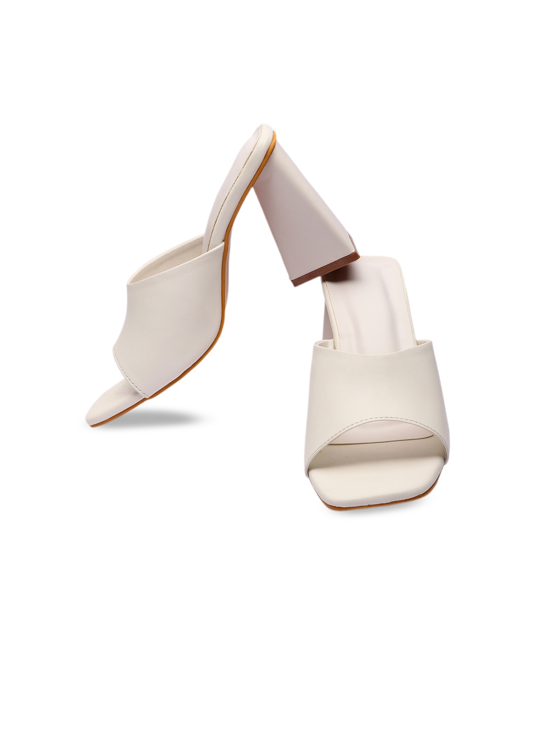 

KIRAVI Open Toe Block Heels, White