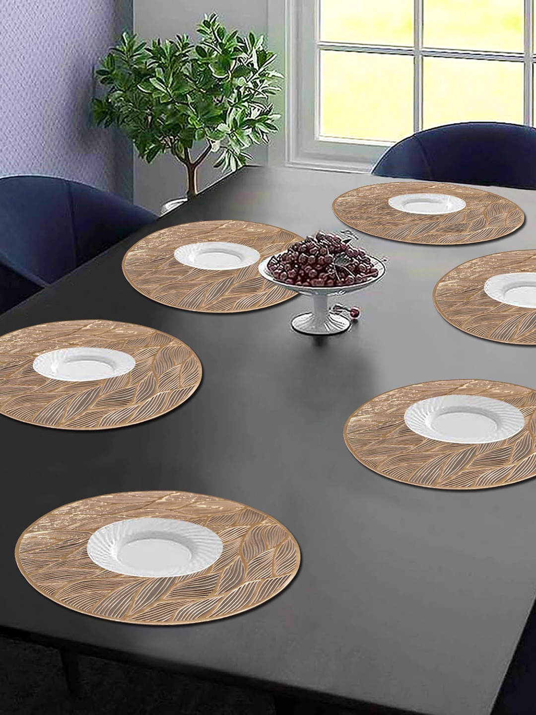 

Dakshya Industries Beige 6 Pieces Round Table Placemats