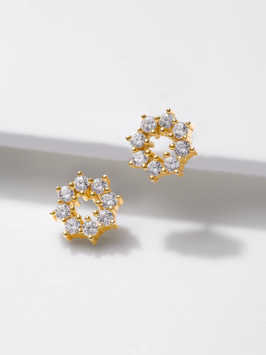 

Rubans Silver Gold-Plated Star Shaped Studs Earrings