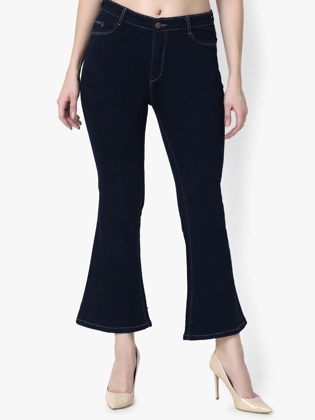 

VIOSFAIRA Women Hottie Bootcut Fit Clean Look Stretchable Jeans, Blue
