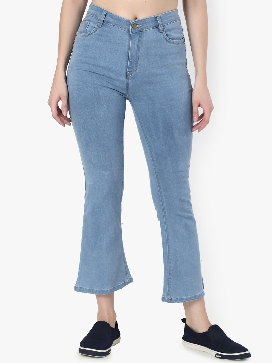 

VIOSFAIRA Women Hottie Bootcut Fit Clean Look Stretchable Jeans, Blue