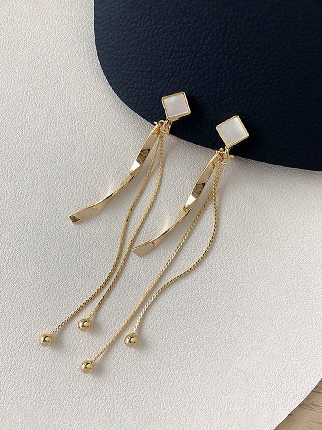 

Jewels Galaxy Gold-Plated Contemporary Drop Earrings
