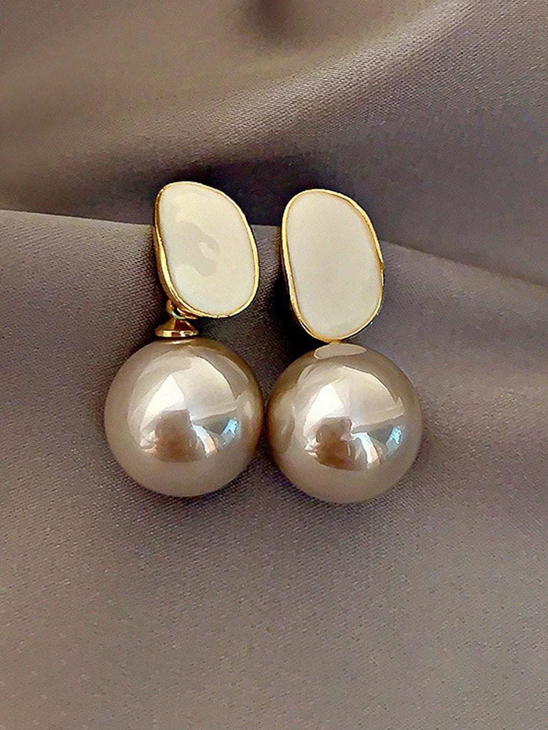 

Jewels Galaxy Gold-Plated Contemporary Drop Earrings, Grey