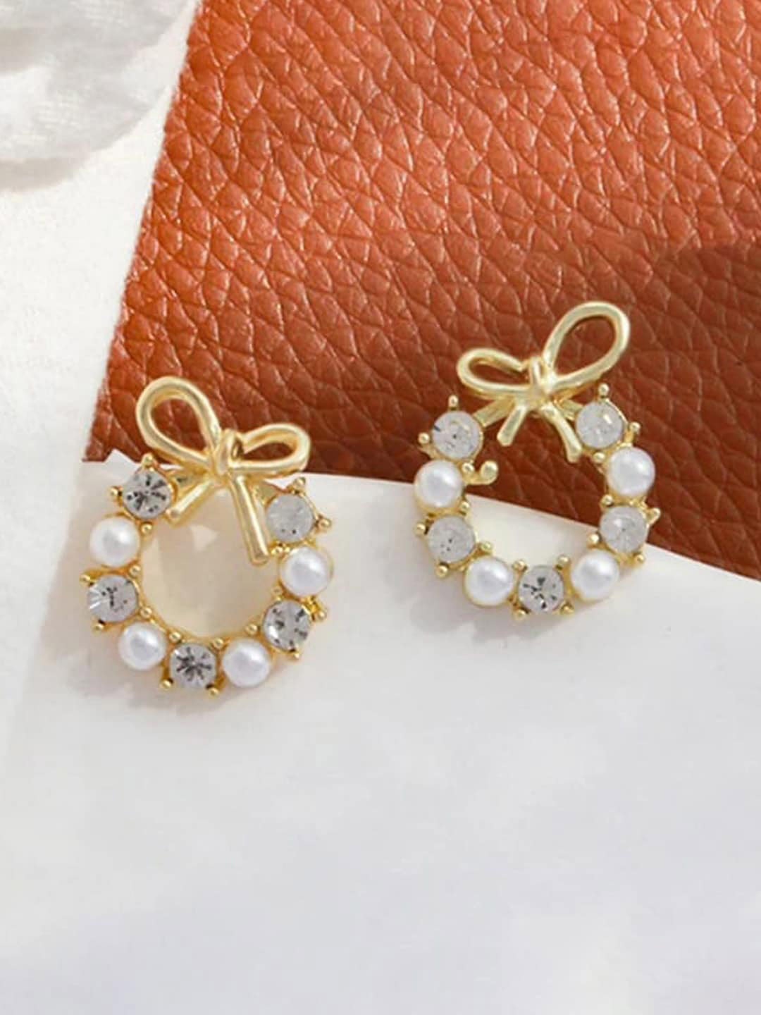 

Jewels Galaxy Gold Plated Contemporary Studs Earrings, White