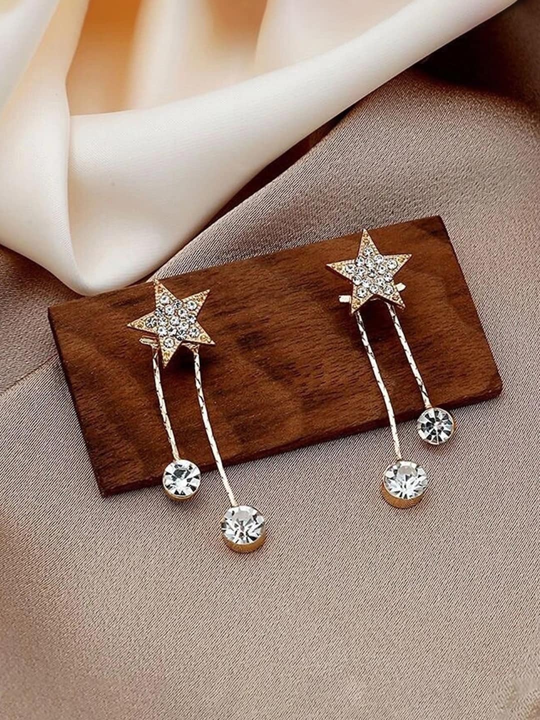 

Jewels Galaxy Gold-Plated Contemporary Drop Earrings
