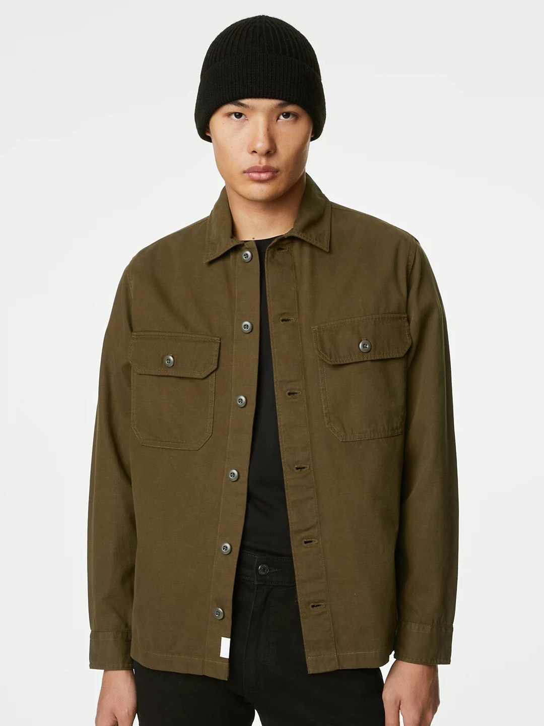 

Marks & Spencer Spread Collar Cotton Casual Shirt, Brown