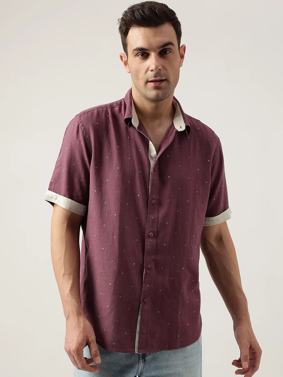 

Marks & Spencer Spread Collar Regular Fit Casual Shirt, Maroon