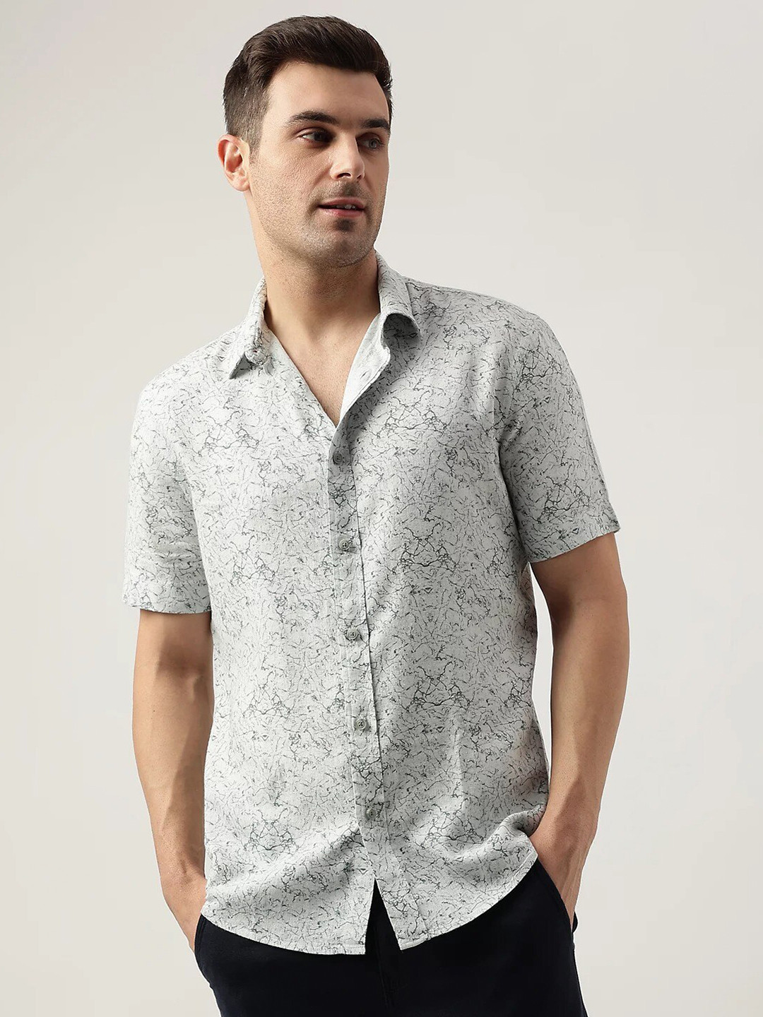 

Marks & Spencer Abstract Printed Casual Shirt, Grey