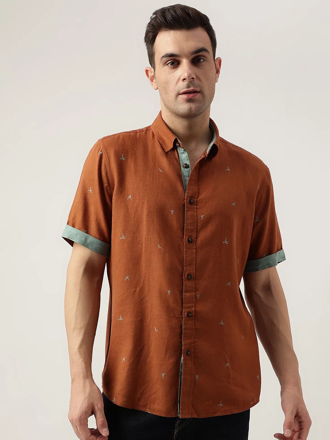 

Marks & Spencer Conversational Printed Casual Shirt, Brown