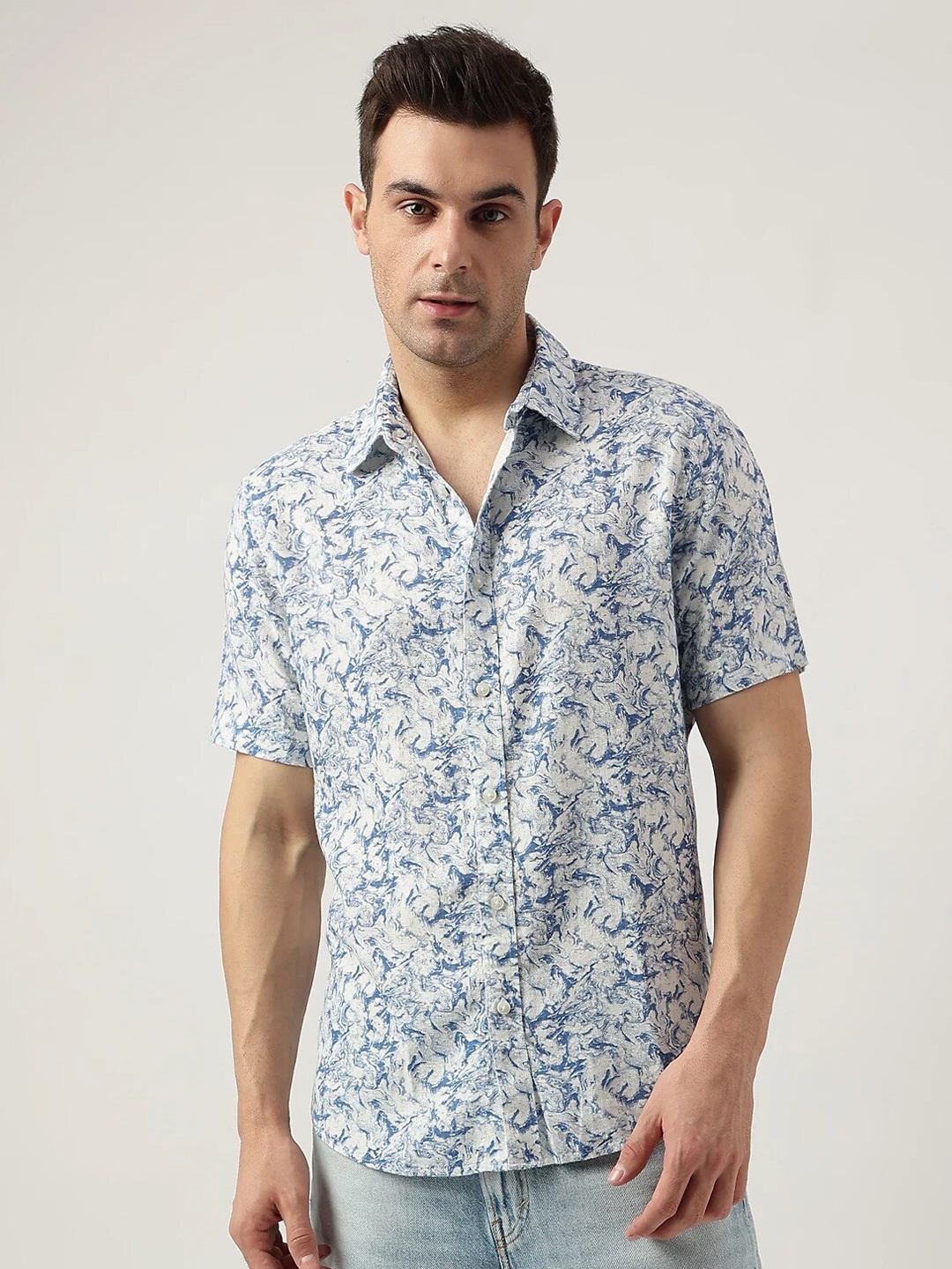 

Marks & Spencer Abstract Printed Casual Shirt, Blue