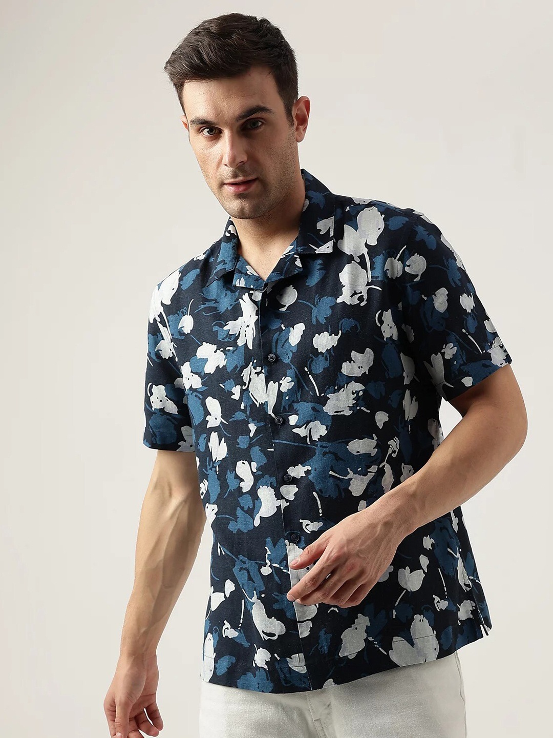 

Marks & Spencer Floral Printed Regular Fit Casual Shirt, Teal