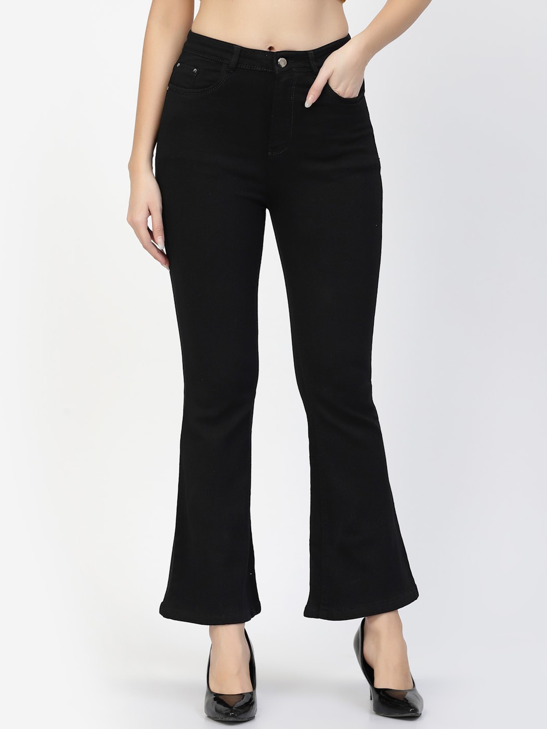 

Westwood Women Bootcut High-Rise Stretchable Jeans, Black