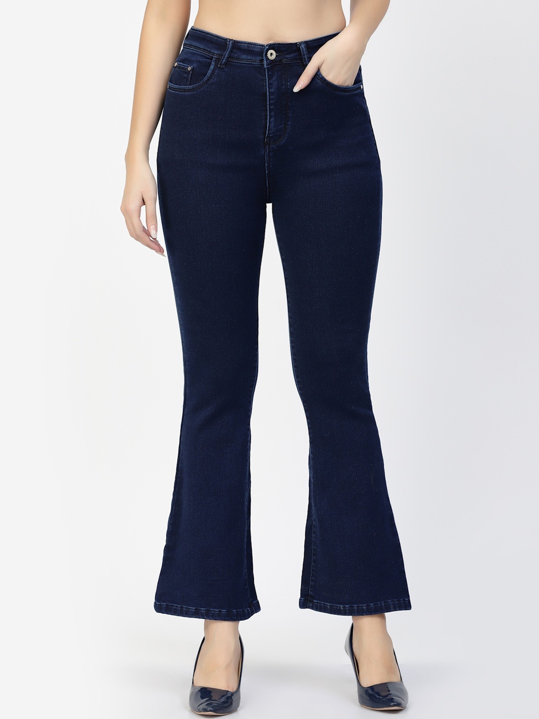 

Westwood Women Bootcut High-Rise Stretchable Jeans, Navy blue