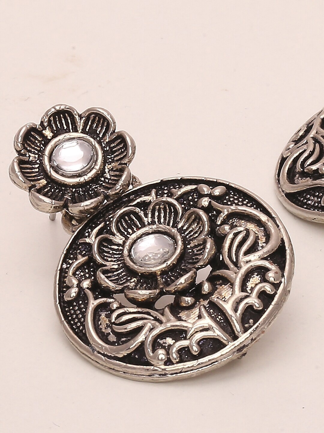 

Young & Forever Brass-Plated Floral Drop Earrings, Silver