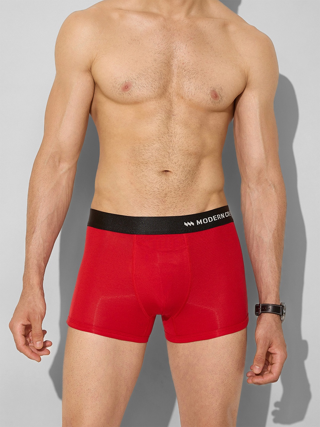 

MODERN CREW Men Cherry Premium Ultra Soft Micro Modal Short Trunks MC-ST-002-CL-BC, Red