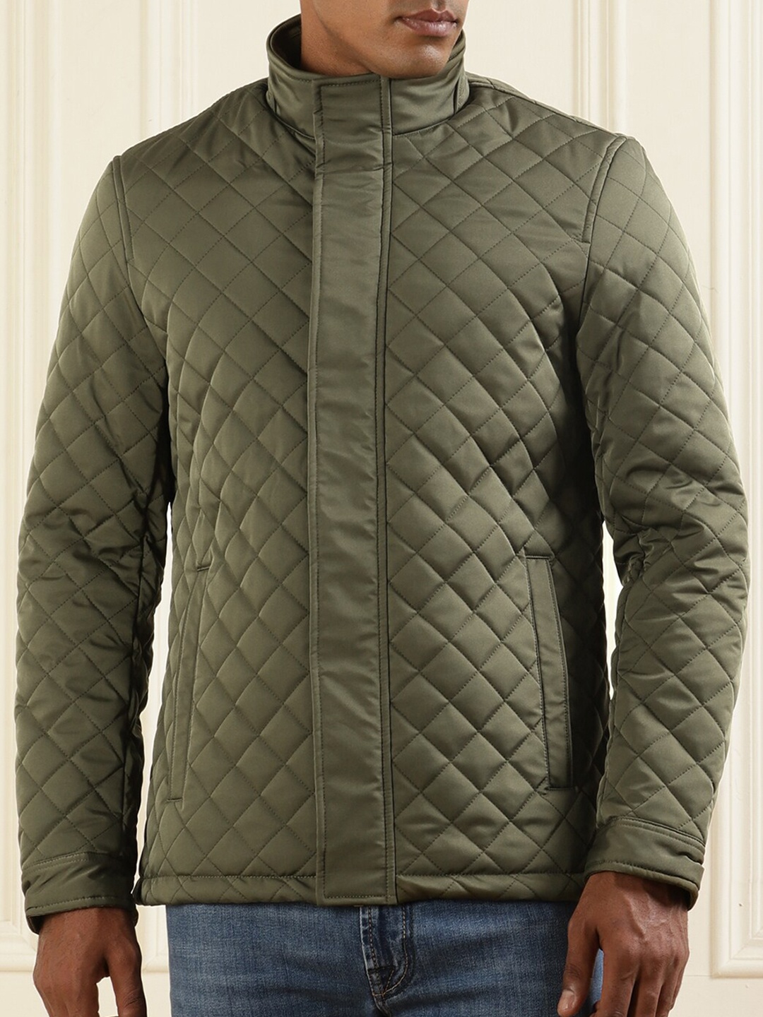 

Ted Baker Stand Collar Lightweight Quilted Jacket, Khaki